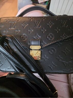 Louis Vuitton Black Monogram Empreinte Crossbody with Gold Hardware